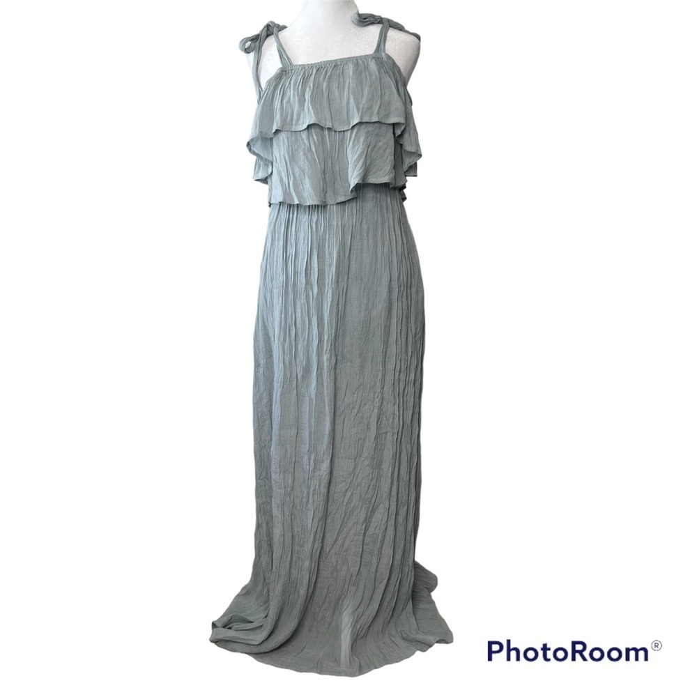 FLAWLESS GAUZE  TIE STRAP MAXI DRESS